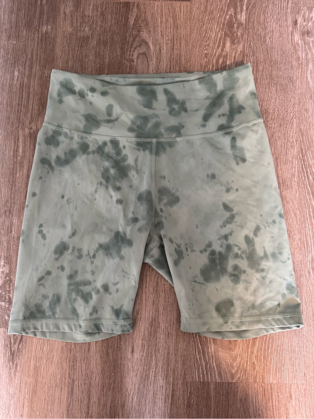 JoyLab Olive Green Tie-Dye High-Rise Bike Shorts